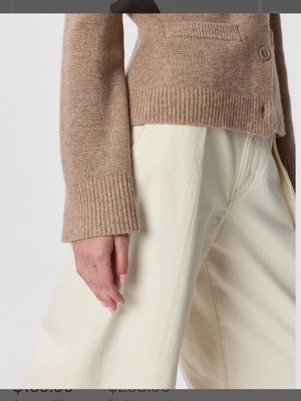 NWT Quince Womens Neutral Knit Button-Front Cardigan 100% Mongolian Cashmere - Picture 3 of 6